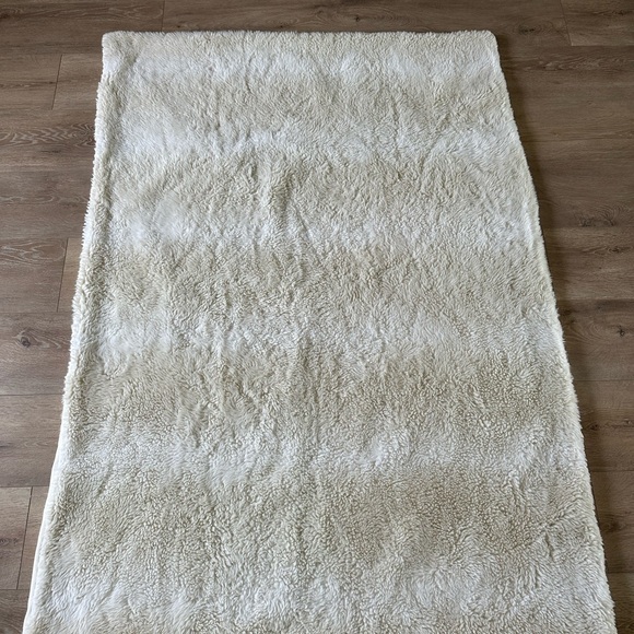 Restoration Hardware Cream Faux Shearling Throw Blanket 46”x 64” - Picture 1 of 8